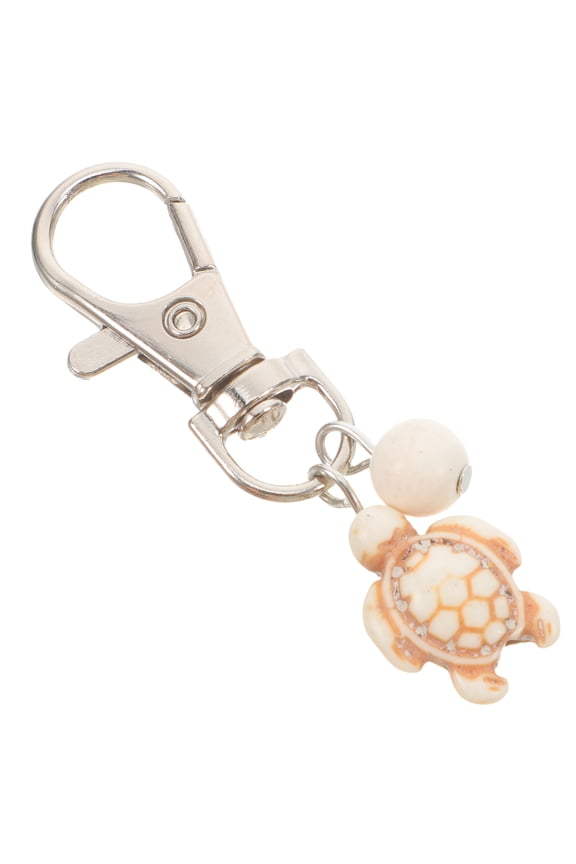 Animal Keychain White Turtle Design Ocean Charm for Car Keys and Decorations