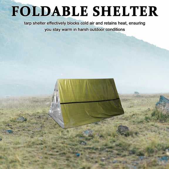 WASHWEPE Multifunctional Emergency Tent, Thermal Insulated Portable Survival Shelter for Camping, Hiking and Outdoor Gear