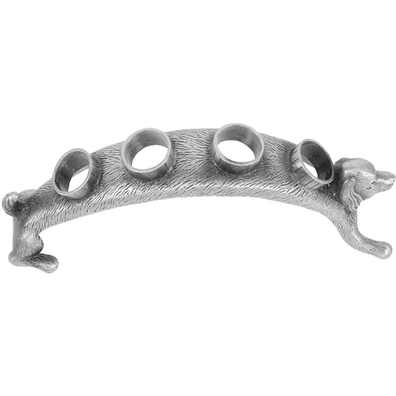 WASHWEPE Wine Cork Storage Stand Dog Shaped Bottle Stopper Holder Silver 1 Pcs