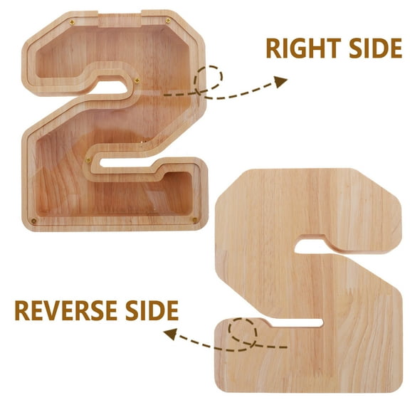 WASHWEPE Wooden Piggy Bank for Storage Light Brown Money Saving Box Made of Strong Wood 5x3 Inches