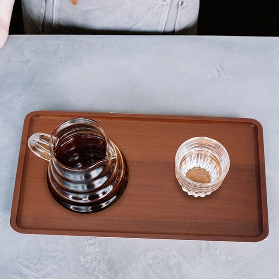 WASHWEPE Back to School Fruit Plate Snack Serving Tray Brown 1Pcs
