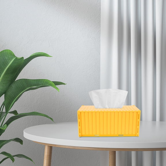 WASHWEPE Yellow 23.0X12.0X10.0In Plastic Tissue Box For Kitchen And Dining 1Pcs