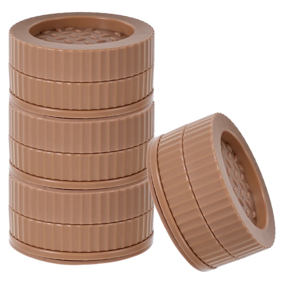 WASHWEPE Chair Risers Furniture Risers Tpe Brown 4Pcs