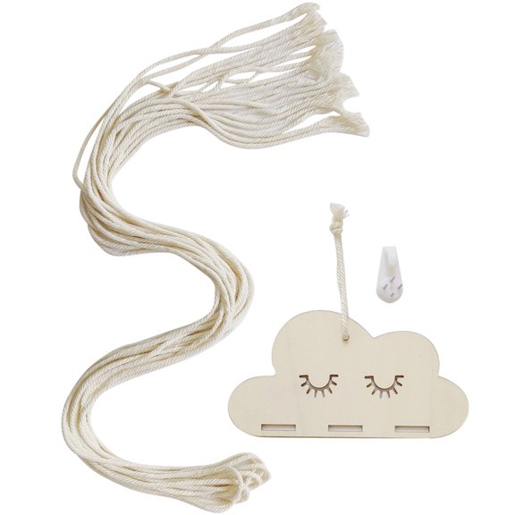 WASHWEPE hanging cloud decorations Wooden Hanging Cloud Sign Beige 1 Set for Home Decor
