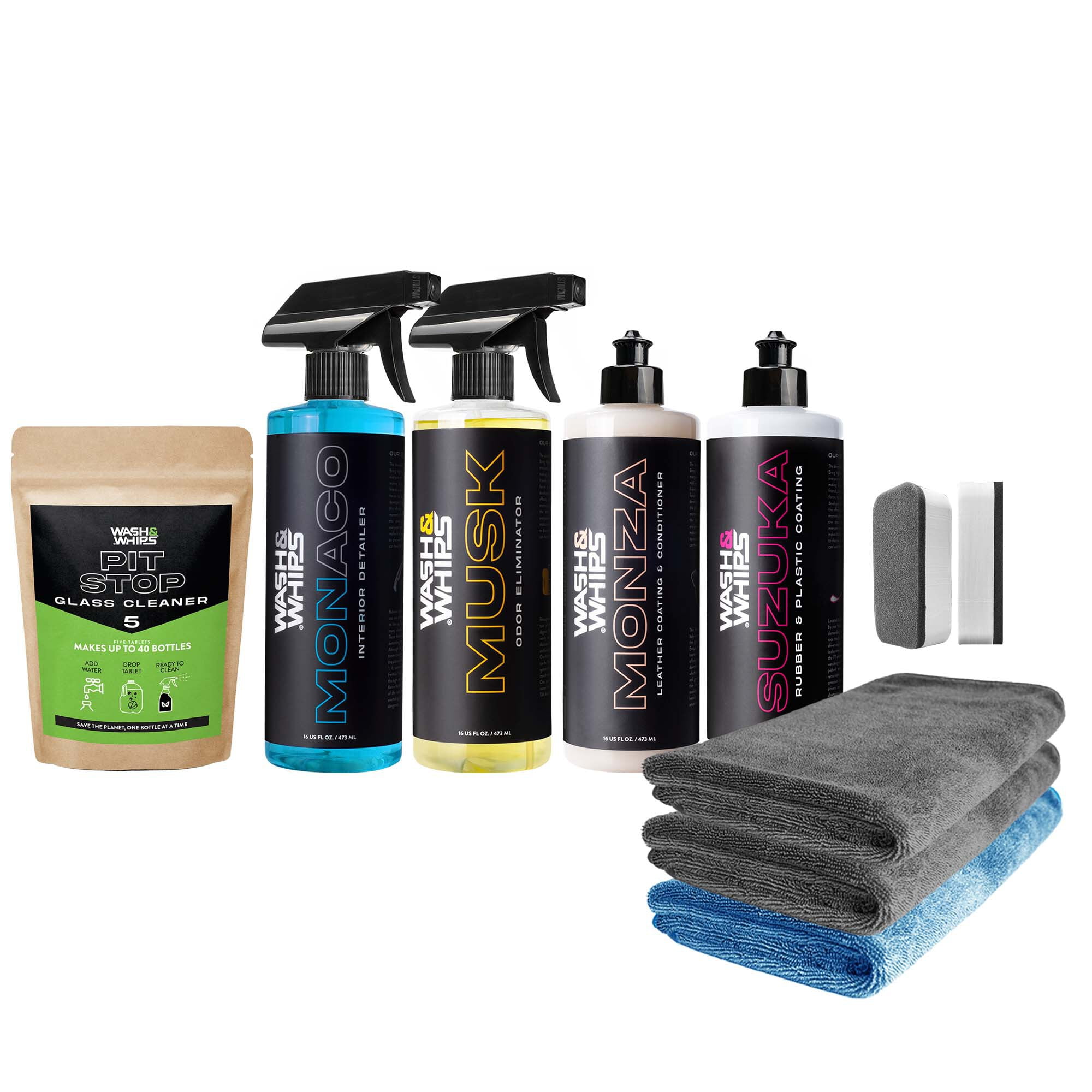 WASHWHIPS Interior Car Detailing Kit - Fast Cleaning for any Interior