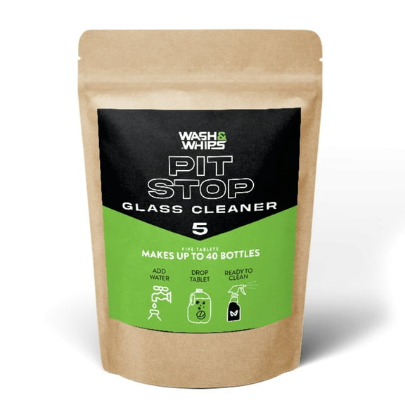 WASHWHIPS Pit Stop Glass Cleaner / All Surface Cleaner Refill Tablets (Makes 5 Gallons)