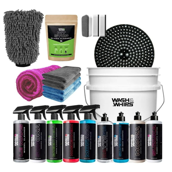 WASHWHIPS Quick Detailing Pro Kit for Auto Detailing - 16-Piece Complete Car Care Set