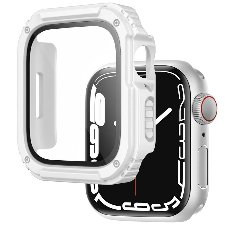 WASPO Compatible with Apple Watch Cases 45mm 41mm 44mm 40mm 42mm 38mm Full Coverage Hard PC Bumper with Tempered Glass Screen Protectors Covers for iWatch SE Series 7 6 5 4 3 2 1 Walmart