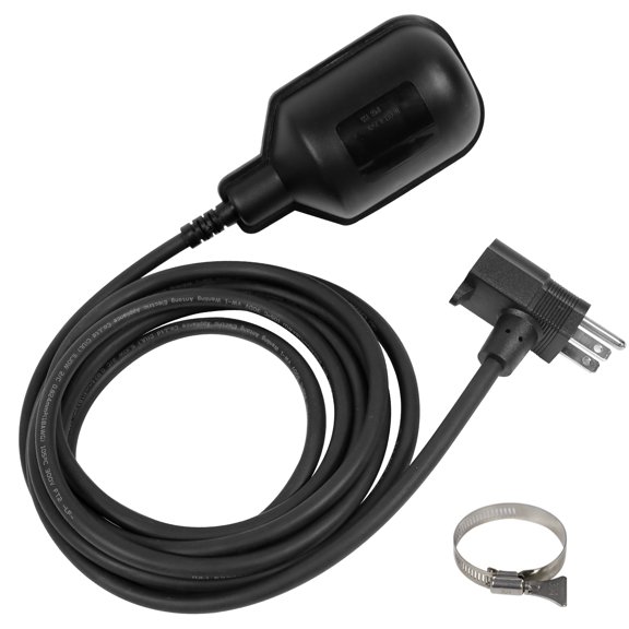 Wassermann Universal Tethered Sump Pump Float Switch, 10FT Cable, IP68 Waterproof