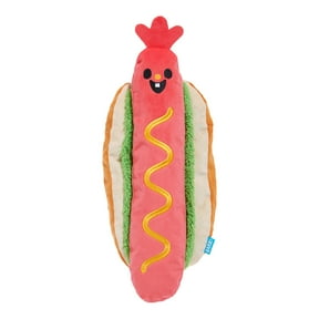 BARK Box Wassup Dog Squeaky Plush Hot Dog Toy with Crinkle