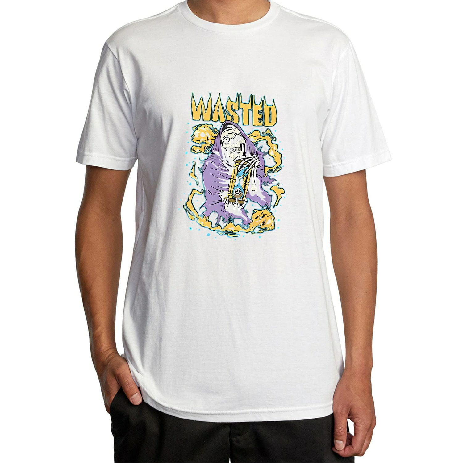 WYxBW T-SHIRT white XL wasted youth