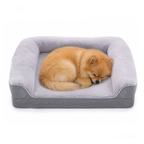 WATANIYA PET Orthopedic Dog Sofa Bed with Non-Slip Removable Washable Cover, 30" × 20", Gray
