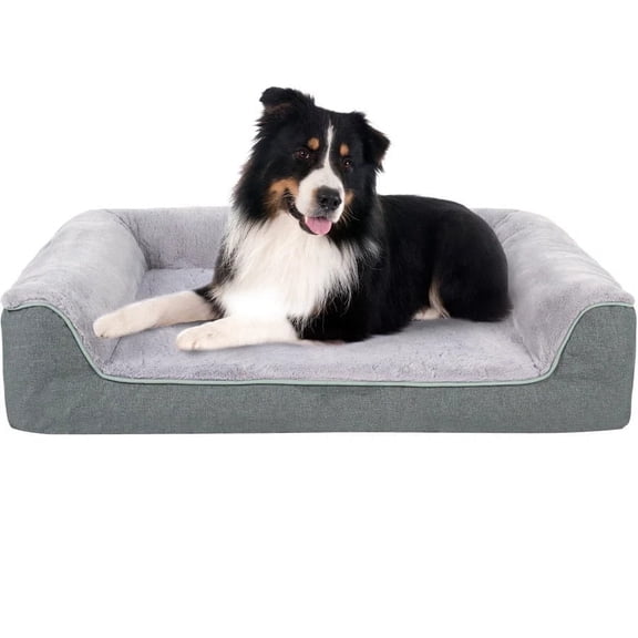 WATANIYA PET Orthopedic Dog Sofa Bed, Non Slip Pet Couch Bed with Removable Washable Cover, Grey