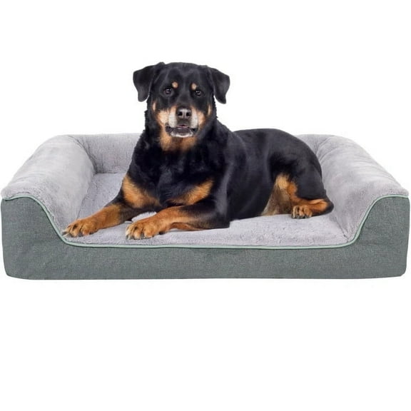 WATANIYA PET Orthopedic Dog Sofa Bed, Non Slip Pet Couch Bed with Removable Washable Cover, Grey
