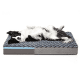thumbnail image 1 of WATANIYA PET Memory Foam Soft Rose Plush Dog Bed, Non Slip Bottom, Washable Pet Bed Mattress, Grey, 1 of 8
