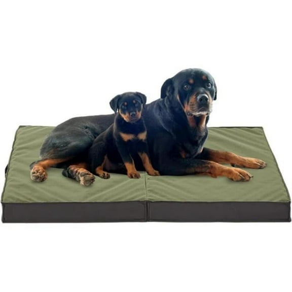 WATANIYA Foldable Travel Dog Bed, Outdoor Waterproof Orthopedic Pet Bed Mattress, Green