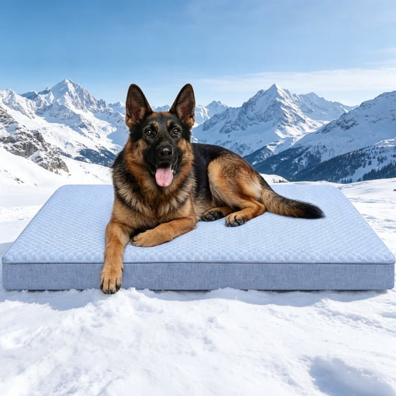 Wataniya Cooling Memory Foam Dog Bed for Large Dogs, Washable Cover Orthopedic Pet Bed