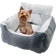 thumbnail image 1 of Wataniya Dog Car Seat Bed for Small Dogs, Portable Pet Booster Seat with Soft Cushion, Washable & Non-Slip, Grey, 1 of 5