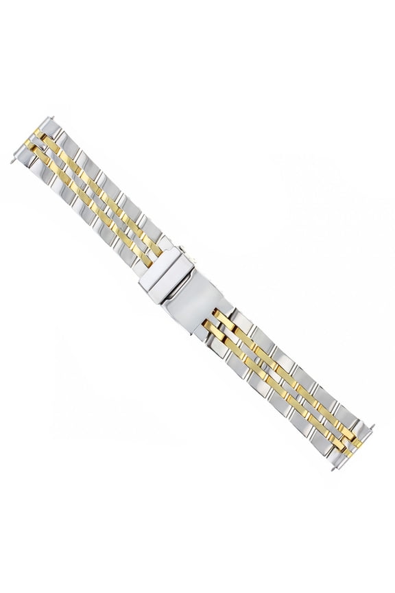 WATCH BAND BRACELET FOR BREITLING BENTLEY PILOT WATCH 22MM 5 LINK GOLD/STEEL