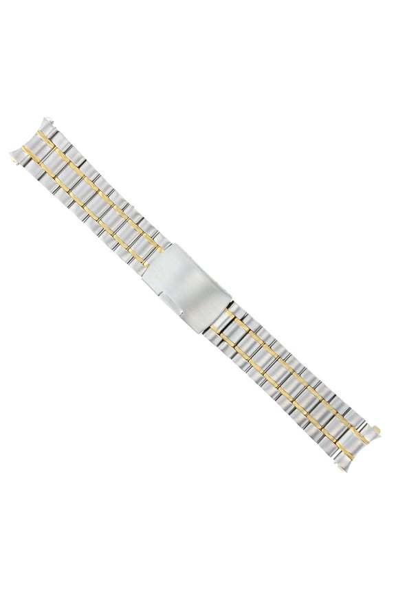 WATCH BAND SOLID LINK BRACELET FOR OMEGA SPEEDMASTER GOLD/STEEL 22MM TWO TONE