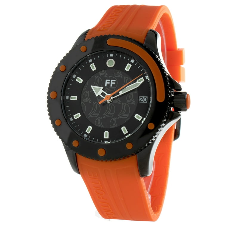 WATCH FOLLI FOLLIE STAINLESS STEEL BLACK ORANGE MEN WF1Y002ZDO