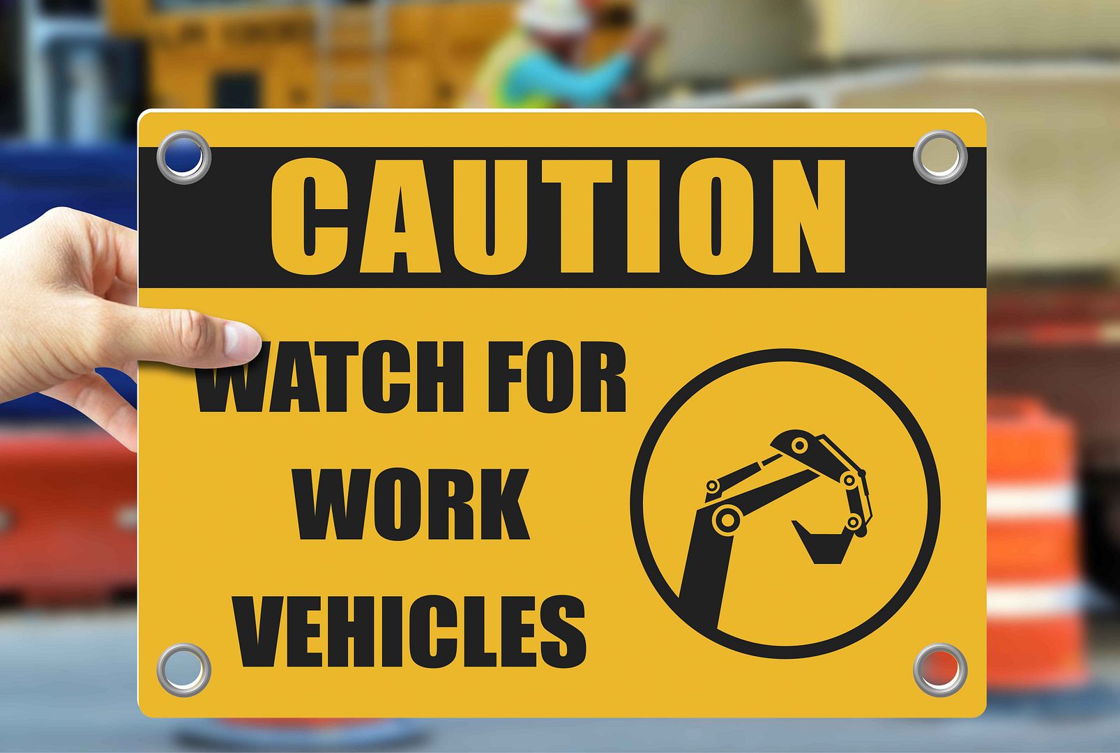 WATCH FOR WORK VEHICLES | Warning Notice Caution Danger 3mm PVC Sign ...