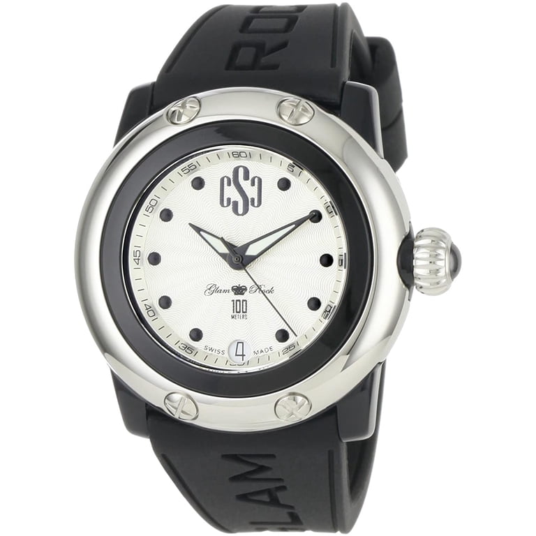 WATCH GLAM ROCK POLYCARBONATE WHITE BLACK WOMEN GR64002  display picture 3
