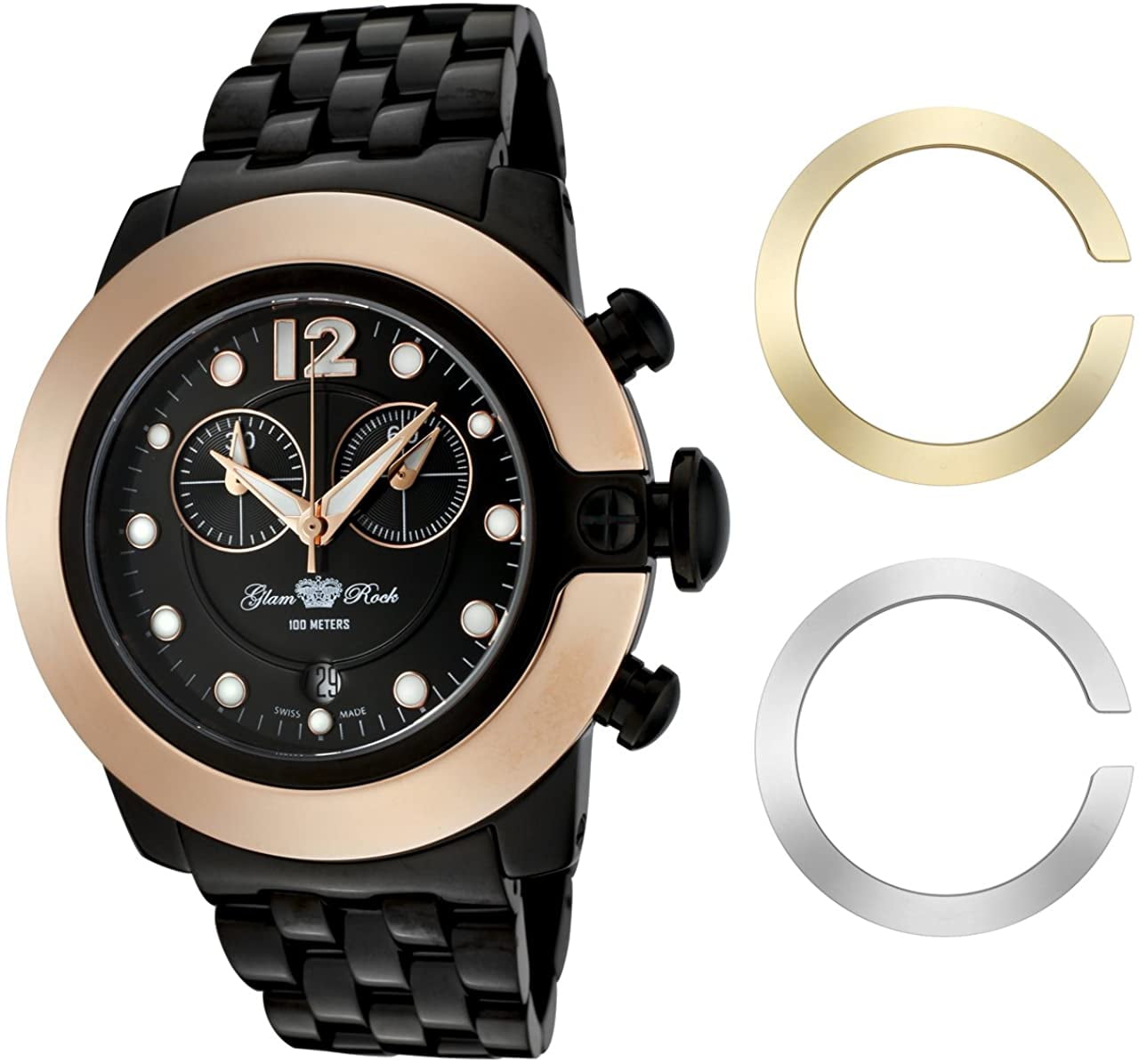 Glam Rock Mens Watches in Mens Watches Black Walmart