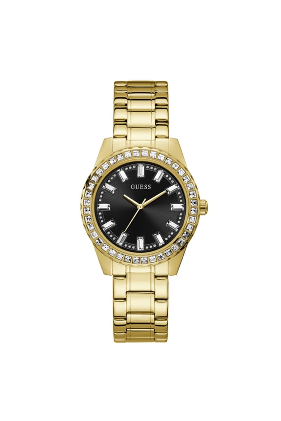 WATCH GUESS STAINLESS STEEL BLACK GOLDEN WOMEN GW0111L2