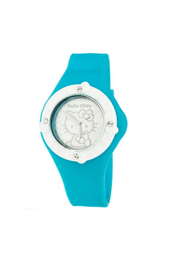 WATCH HELLO KITTY NATURAL RUBBER SILVER BLUE WOMEN HK7158LS 08
