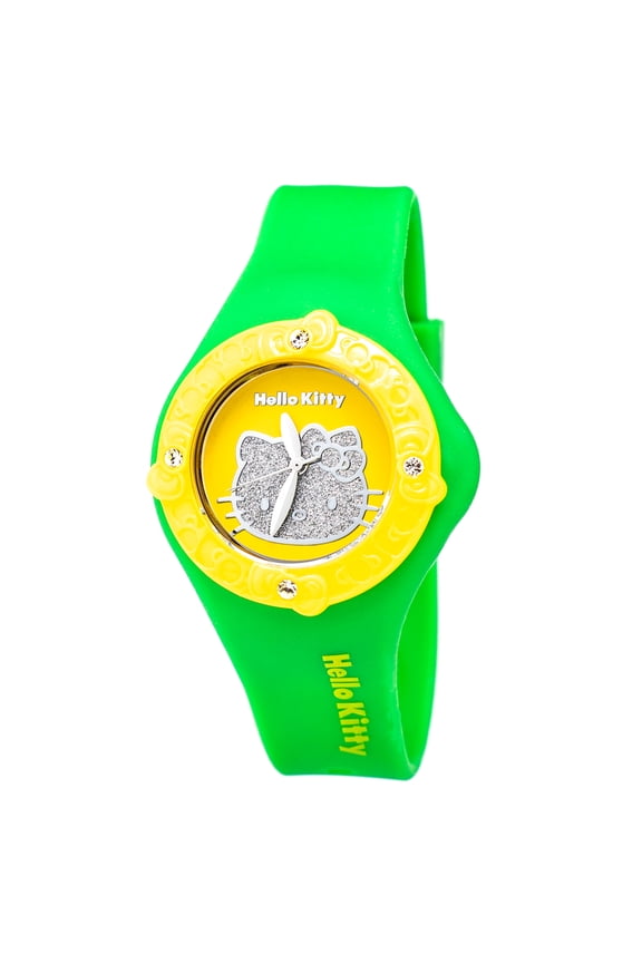 WATCH HELLO KITTY NATURAL RUBBER YELLOW GREEN WOMEN HK7158LS 03
