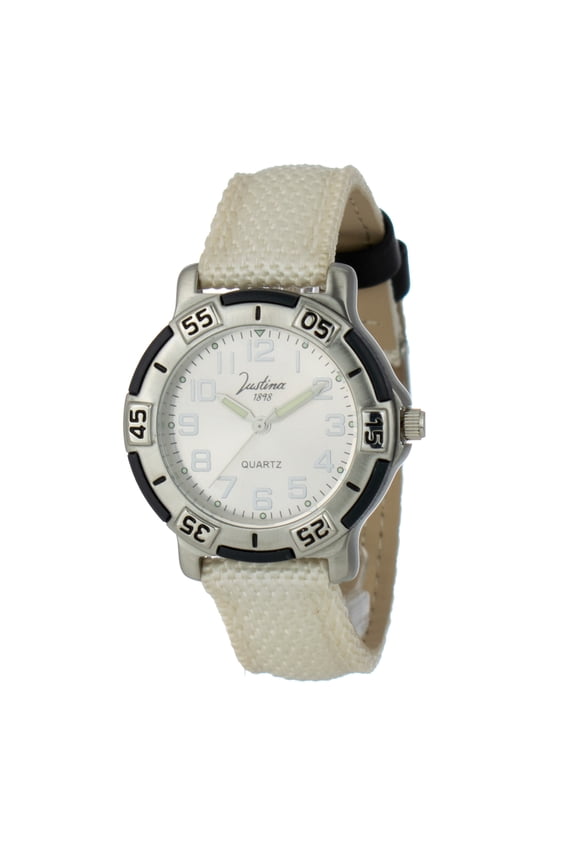WATCH JUSTINA STAINLESS STEEL SILVER BEIGE WOMEN 32555B