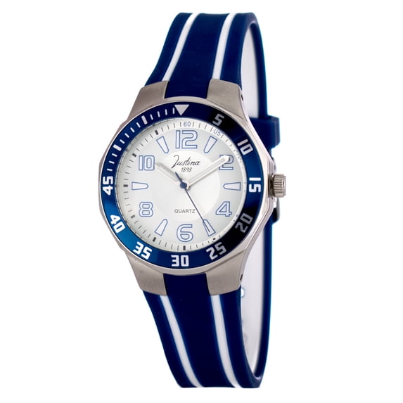 WATCH JUSTINA STAINLESS STEEL WHITE WHITE BLUE WOMEN 11910AB
