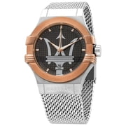 Maserati Potenza Rose Gold-Grey Mesh Stainless Steel Strap Mens Watch R8853108007