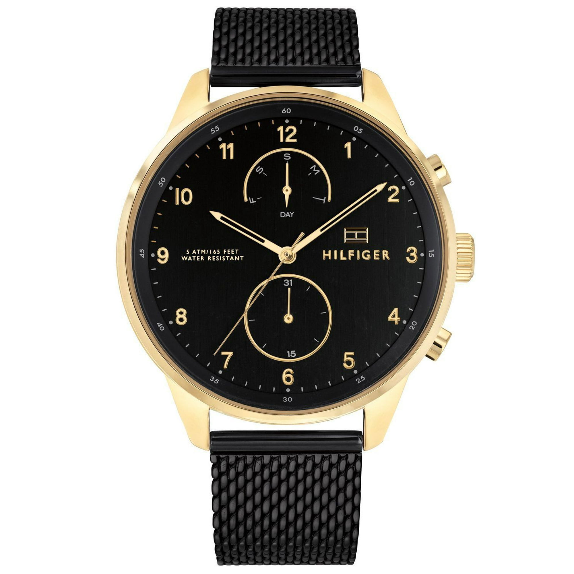 Mens black tommy hilfiger watch Clearance