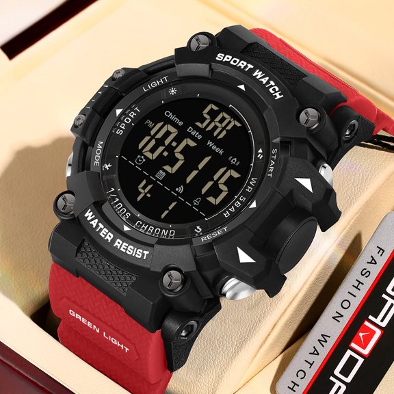WATCH for Men - Large Digital Display, Shockproof, 5ATM Water Resistant, Stopwatch, Alarm, Luminous, Week/Date, 12/24H