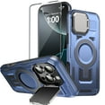 thumbnail image 1 of WATEFULL for iPhone 16 Pro MagSafe Case with Adjustable Metal Camera Lens Cover Stand with 1 Screen Protector,[Military-Grade Protection] Rugged Heavy Duty Magnetic Case for iPhone 16 Pro 6.3"(Blue), 1 of 7