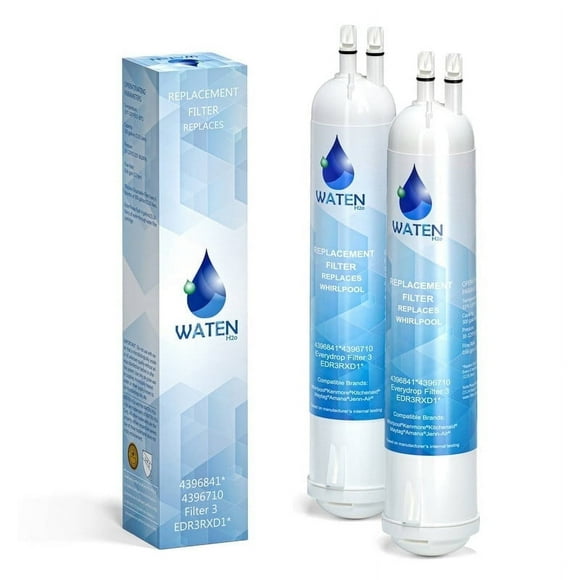 WATEN H2O Refrigerator Water Filter Replacement, Compatible with EDR3/RXD1, 4396841, Filter 3, WHR3RXD1, KAD3RXD1, 4396710, 46-9083, 46-9030, 2PACK