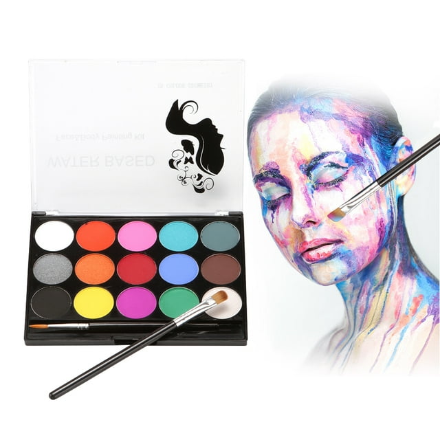 WATER BASED Face Paint Kit Professional Water Based Body Paint 15