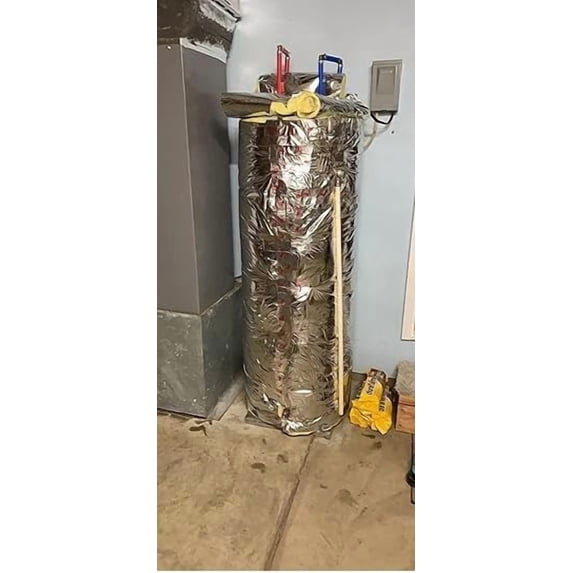 WATER HEATER REFLECTIVE Fiberglass Insulation KIT Wrap 1.5" (48 X 5FT) R6-12