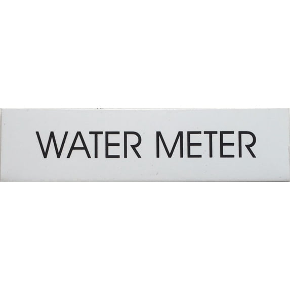 WATER METER SIGN (WHITE,Double sided tape, 2x7.75)(ref-2022-4)