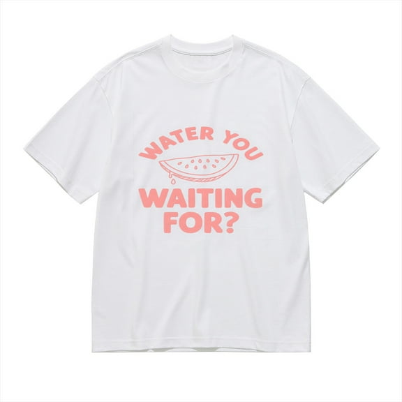 WATER YOU WAITING FOR,Watermelon Print, Vintage T Shirt, Cotton T-Shirt for Men, 23666235,XL