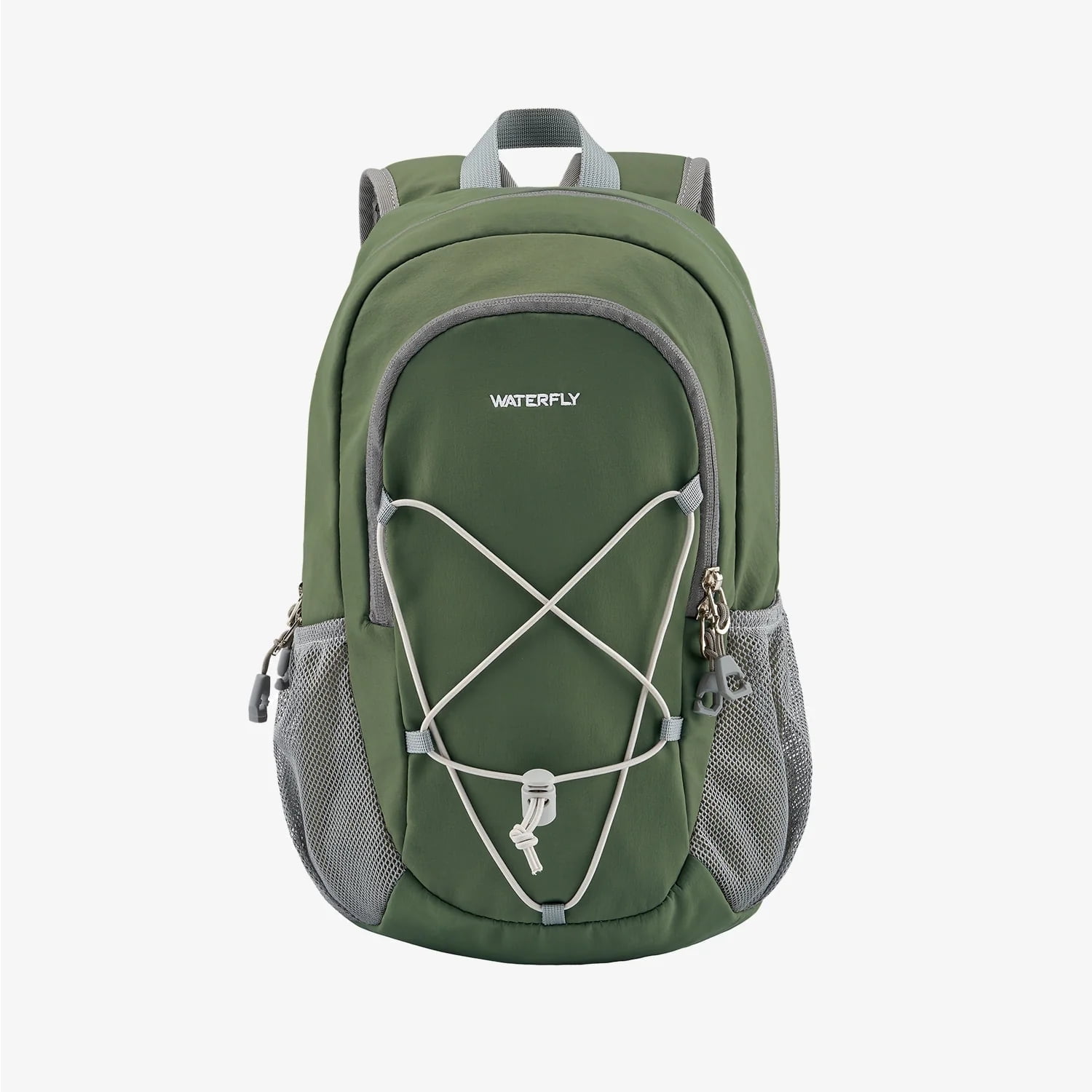 WATERFLY Unisex 12L Small Drawstring Lightweight Travel Hiking Backpack Daypack,Olive Green