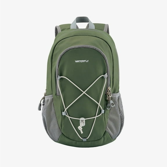 WATERFLY 12L Lightweight Drawstring Small Backpack Travel Hiking Daypack for Women Men-Olive Green