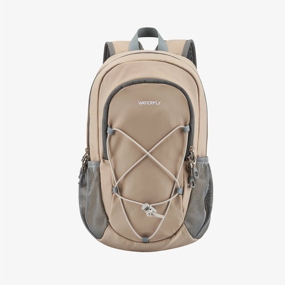 WATERFLY Unisex 12L Small Drawstring Lightweight Travel Hiking Backpack Daypack,khaki