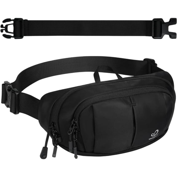 WATERFLY 2.5L Unisex Anti-Theft RFID Blocking Fanny Pack Waist Bag Travel Hiking,Black