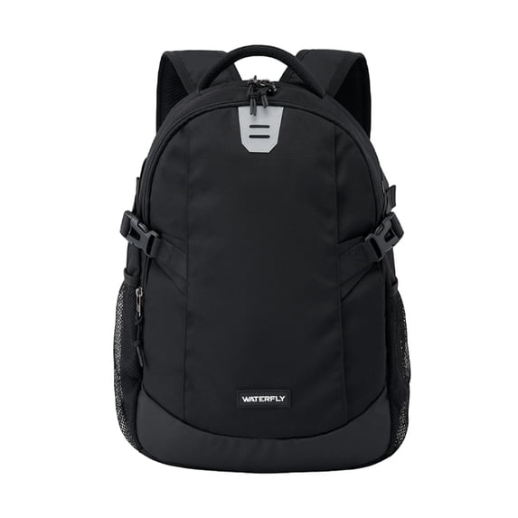 WATERFLY Unisex Student 20L Small Casual Travel Hiking Nylon Backpacks Daypack,Black