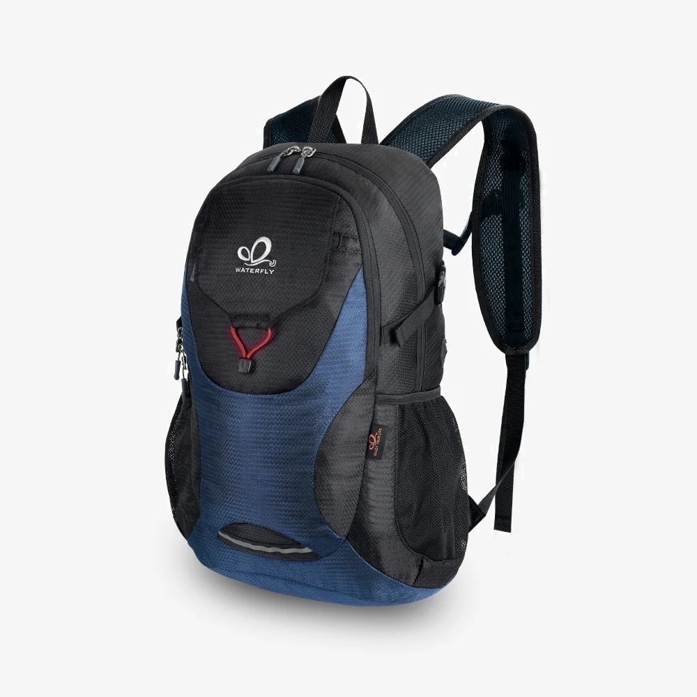 WATERFLY Unisex 30L Small Foldable Packable Travel Hiking Backpacks Daypack,Black Blue