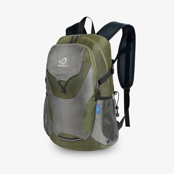 WATERFLY Unisex 30L Small Foldable Packable Travel Hiking Backpacks Daypack,Black NavyGreen