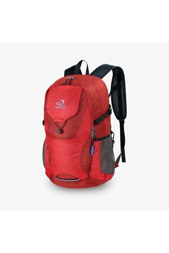 Unisex 30L Small Foldable Packable Travel Hiking Backpacks Daypack,Black Red